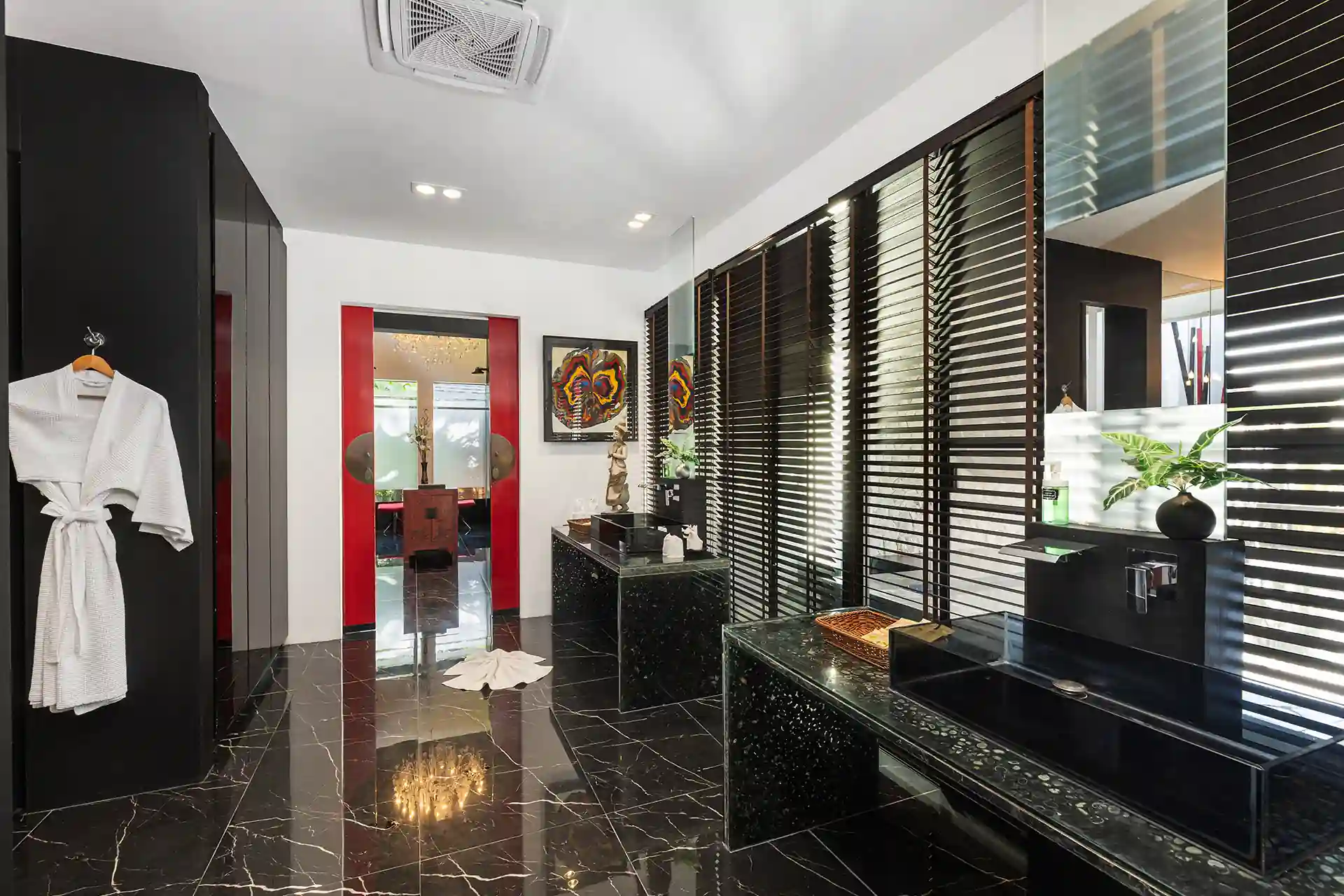 Villa Yin Kamala Headland elegant double vanity dressing area interior
