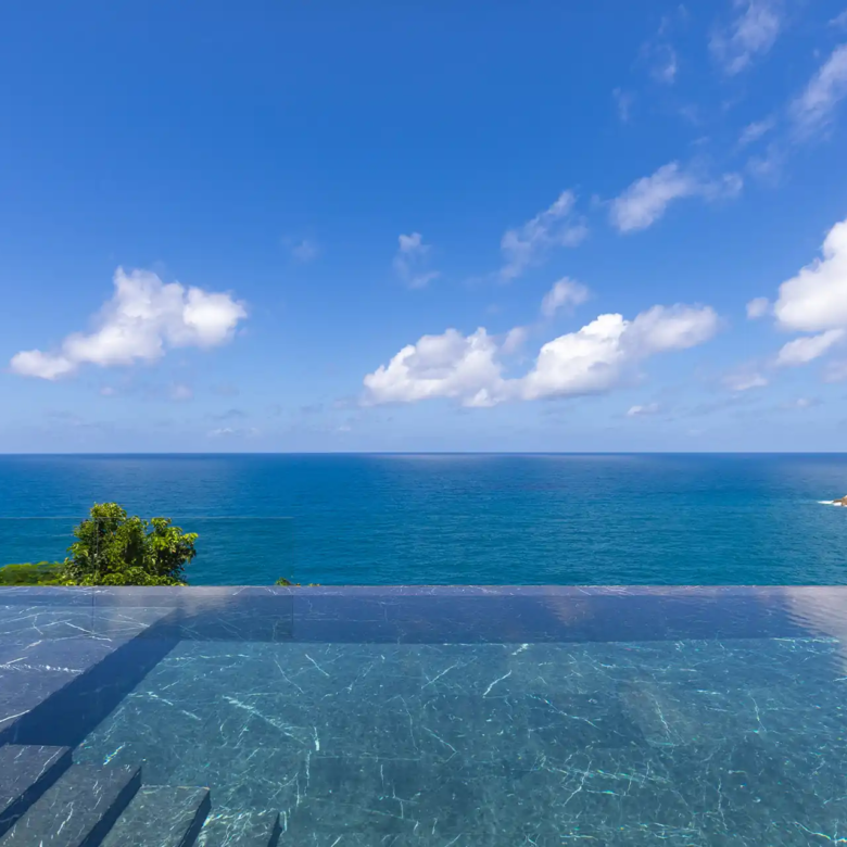 Villa Yin Kamala Headland infinity pool facing endless Andaman horizon