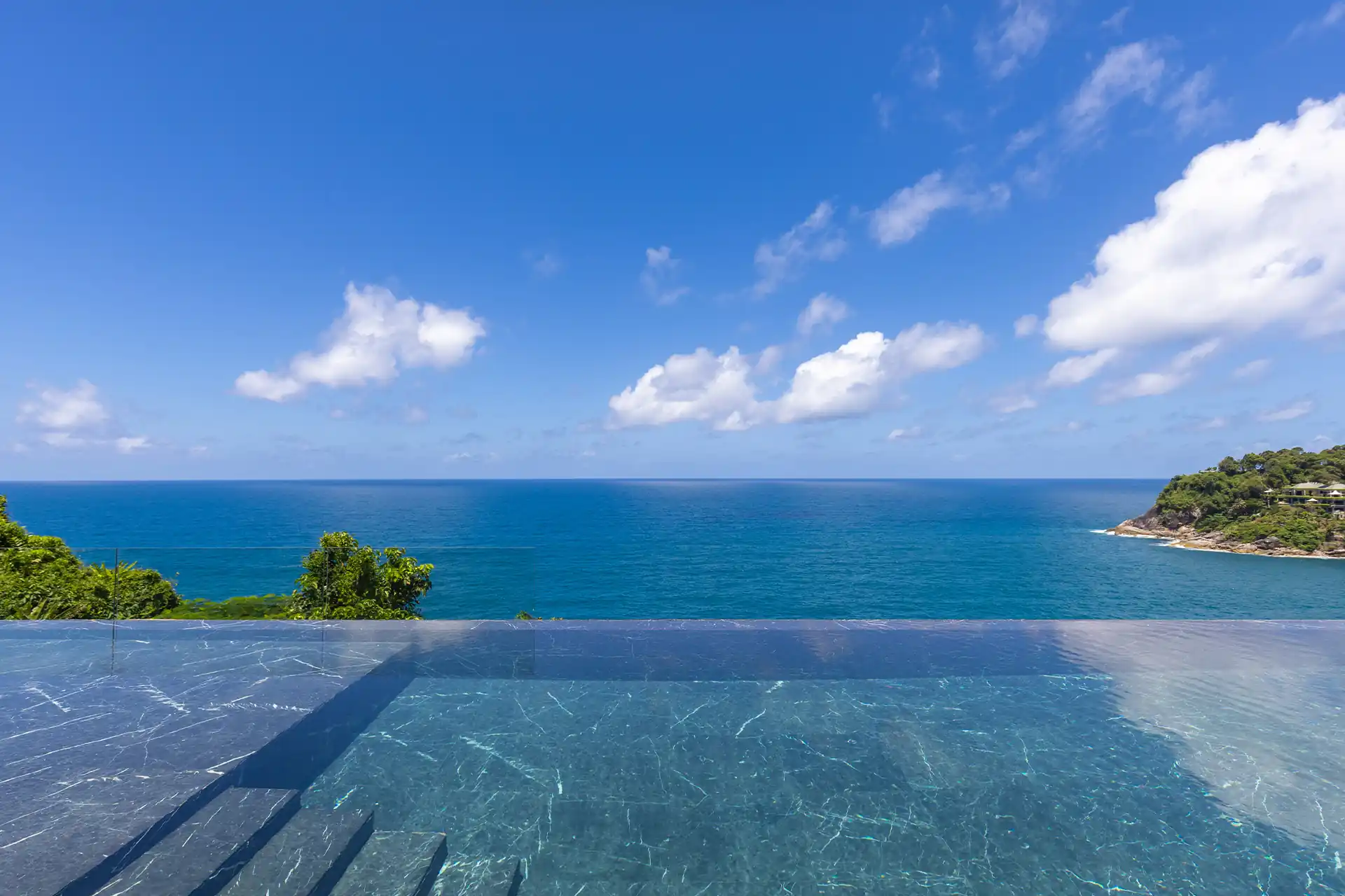 Villa Yin Kamala Headland infinity pool facing endless Andaman horizon