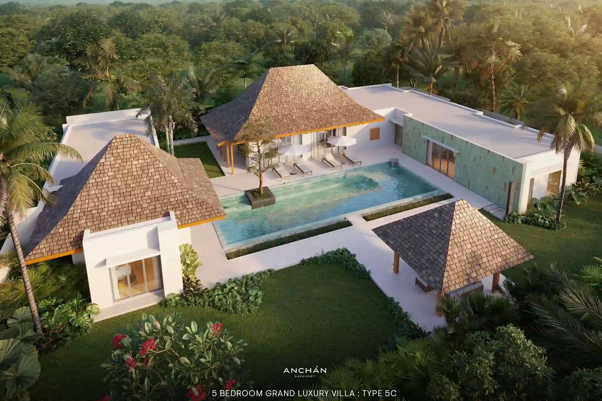 Anchan Burgundy Cherng Talay 5 bedroom grand luxury pool villa
