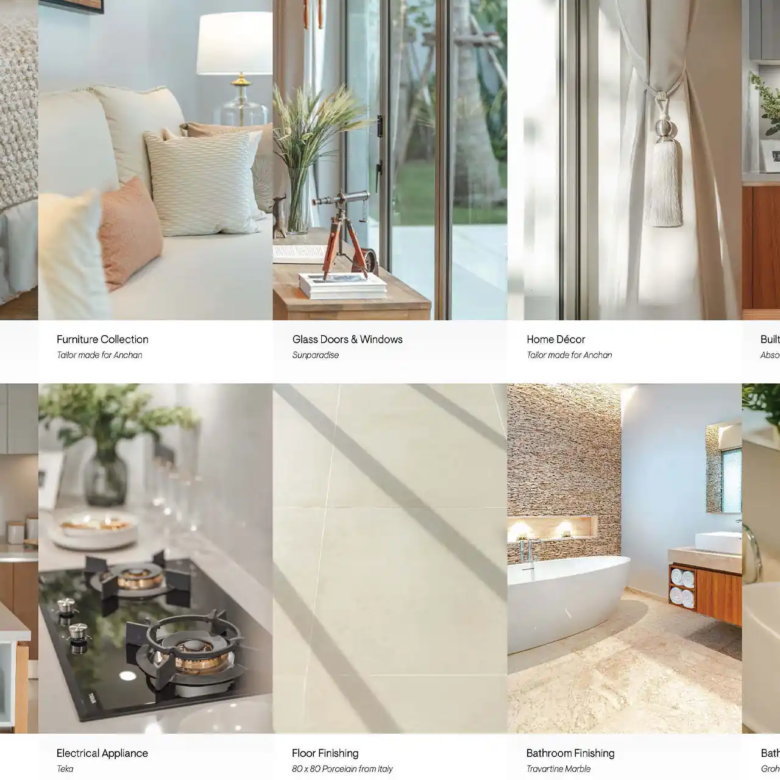 Anchan Burgundy Cherng Talay premium interior materials and finishes showcase board