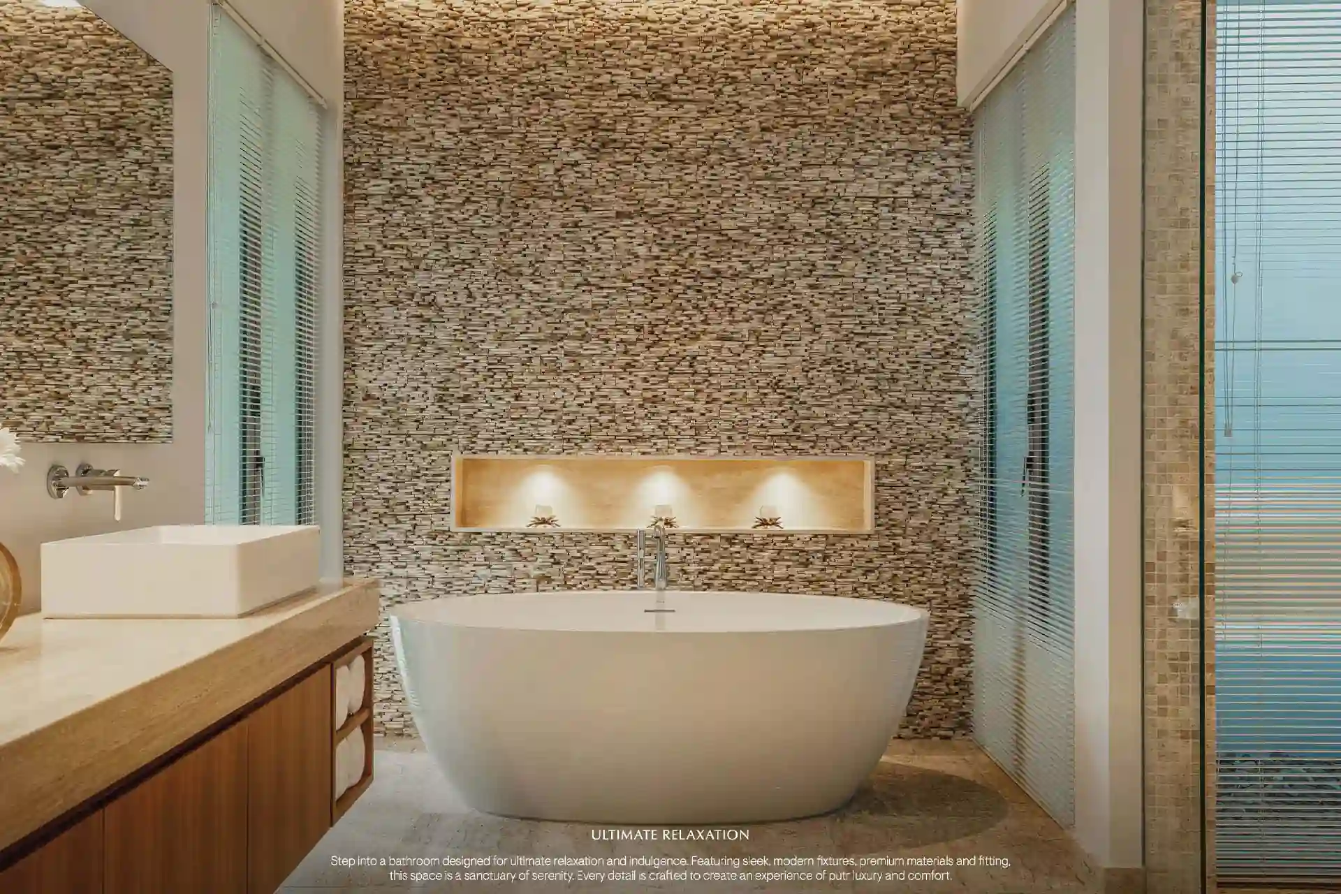 Anchan Burgundy Cherng Talay luxury bathroom with freestanding soaking bathtub