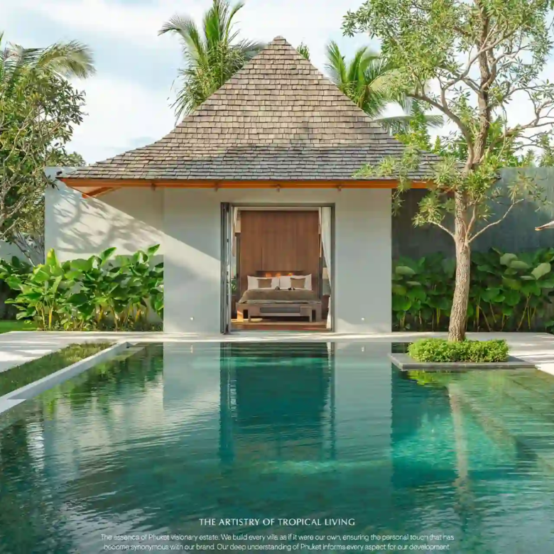 Anchan Burgundy Cherng Talay tropical pavilion overlooking serene private pool