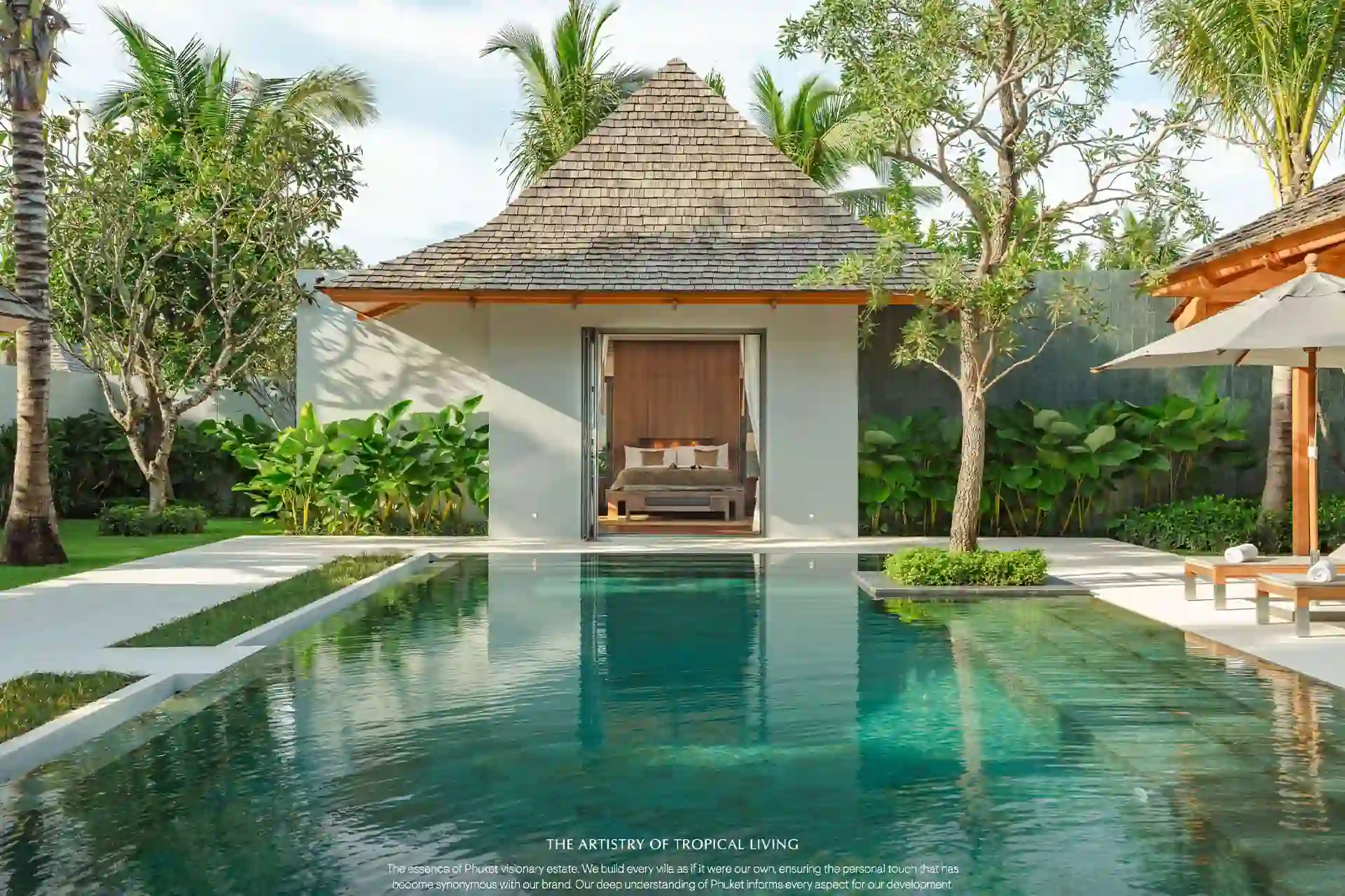 Anchan Burgundy Cherng Talay tropical pavilion overlooking serene private pool