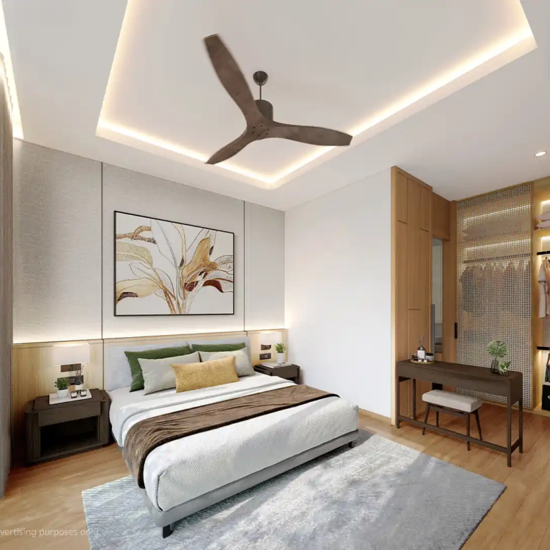 Annara Residences Pasak Phuket bedroom with walk-in closet and spacious dressing area