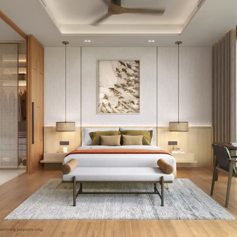 Annara Residences Pasak Phuket master bedroom suite with greenery and workspace