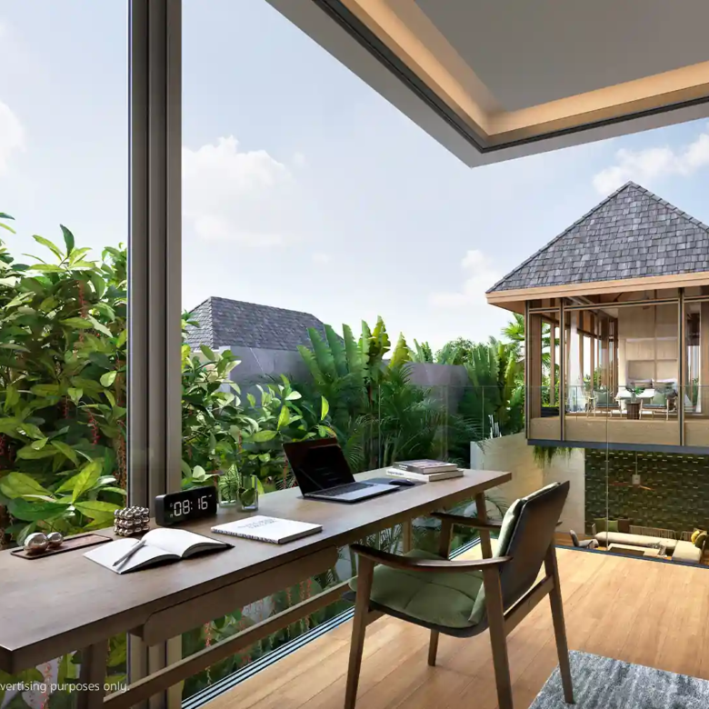 Annara Residences Pasak Phuket master bedroom workspace overlooking treehouse pavilion