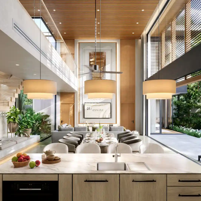 Annara Residences Pasak Phuket Type L kitchen and dining overlooking private pool