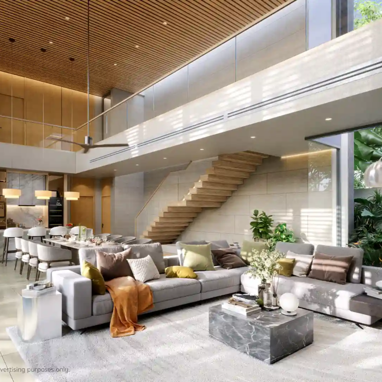 Annara Residences Pasak Phuket Type L spacious living dining area with feature staircase