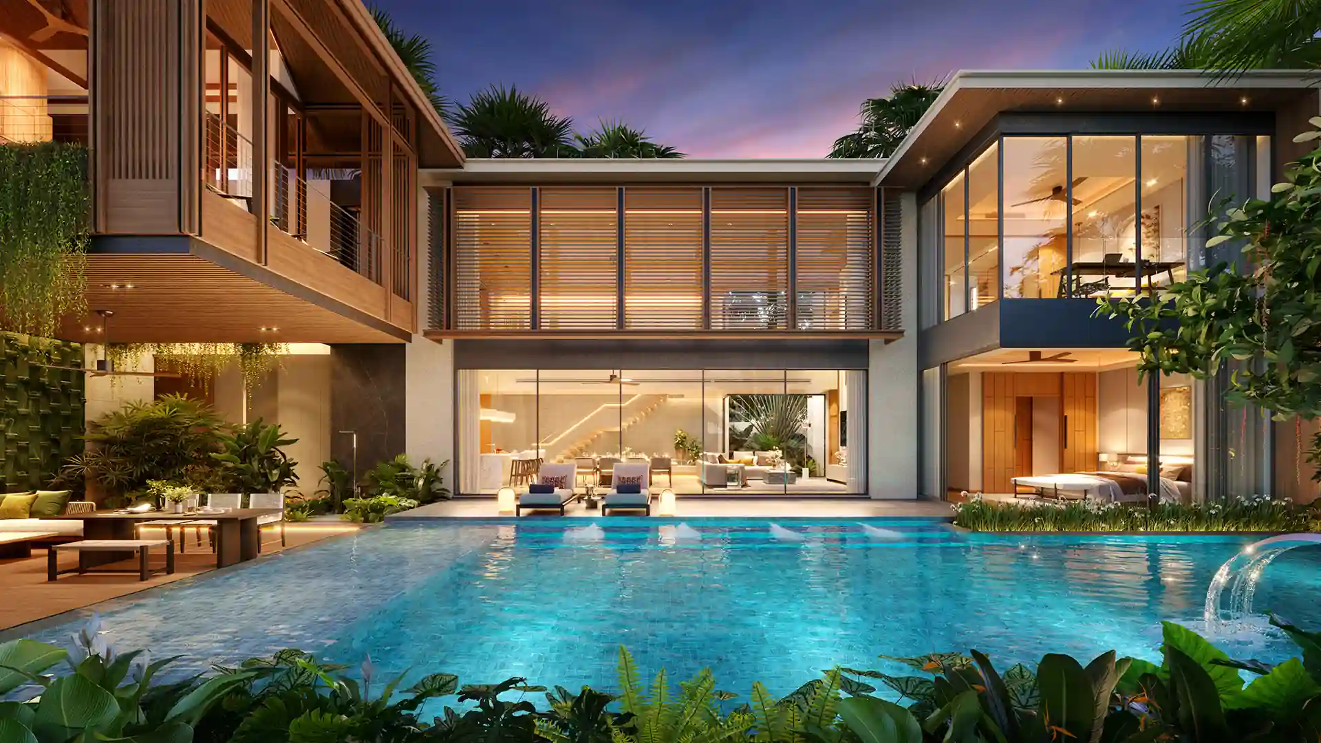 Annara Residences Pasak Phuket Type L expansive poolside facade of luxury villa