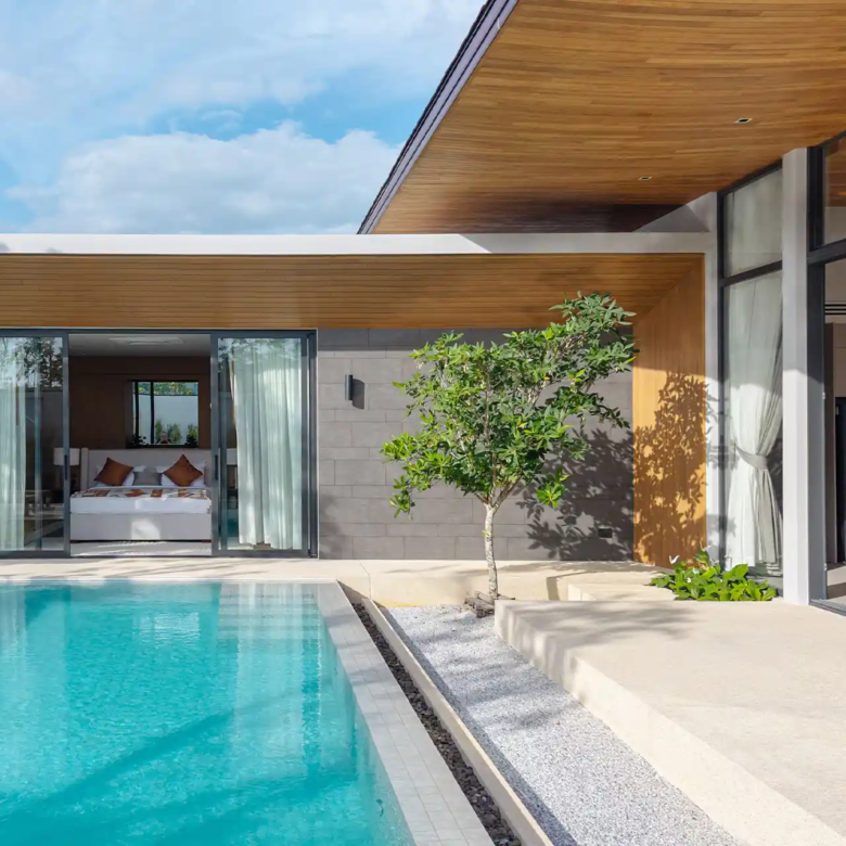 Botanica Four Season Thalang bedroom opening directly to private pool