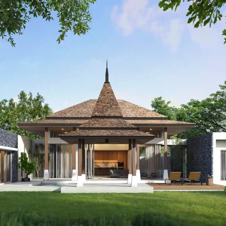 Botanica Four Season Thalang front garden villa with Thai-style roof