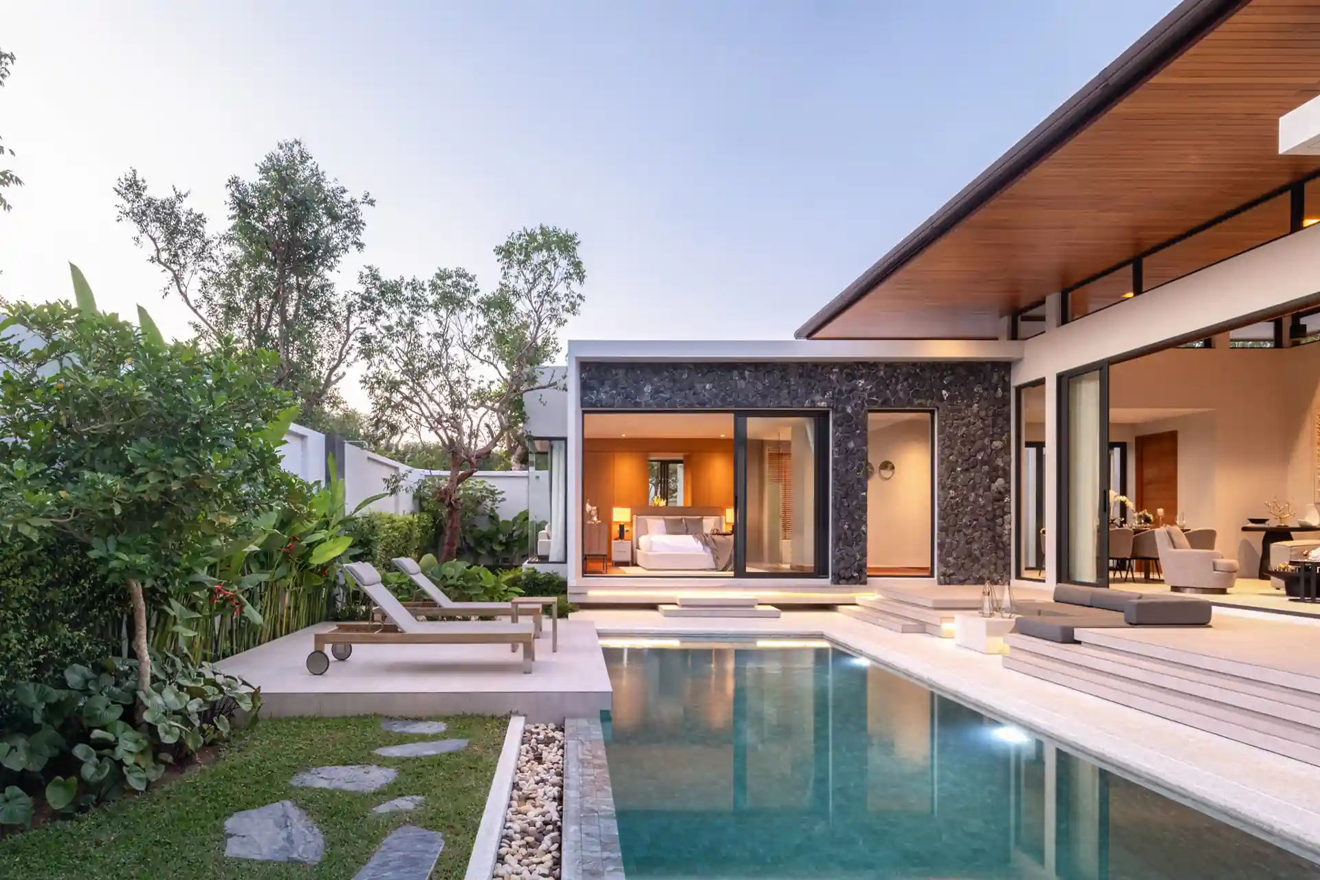Botanica Four Season Thalang poolside garden with bedroom opening to terrace