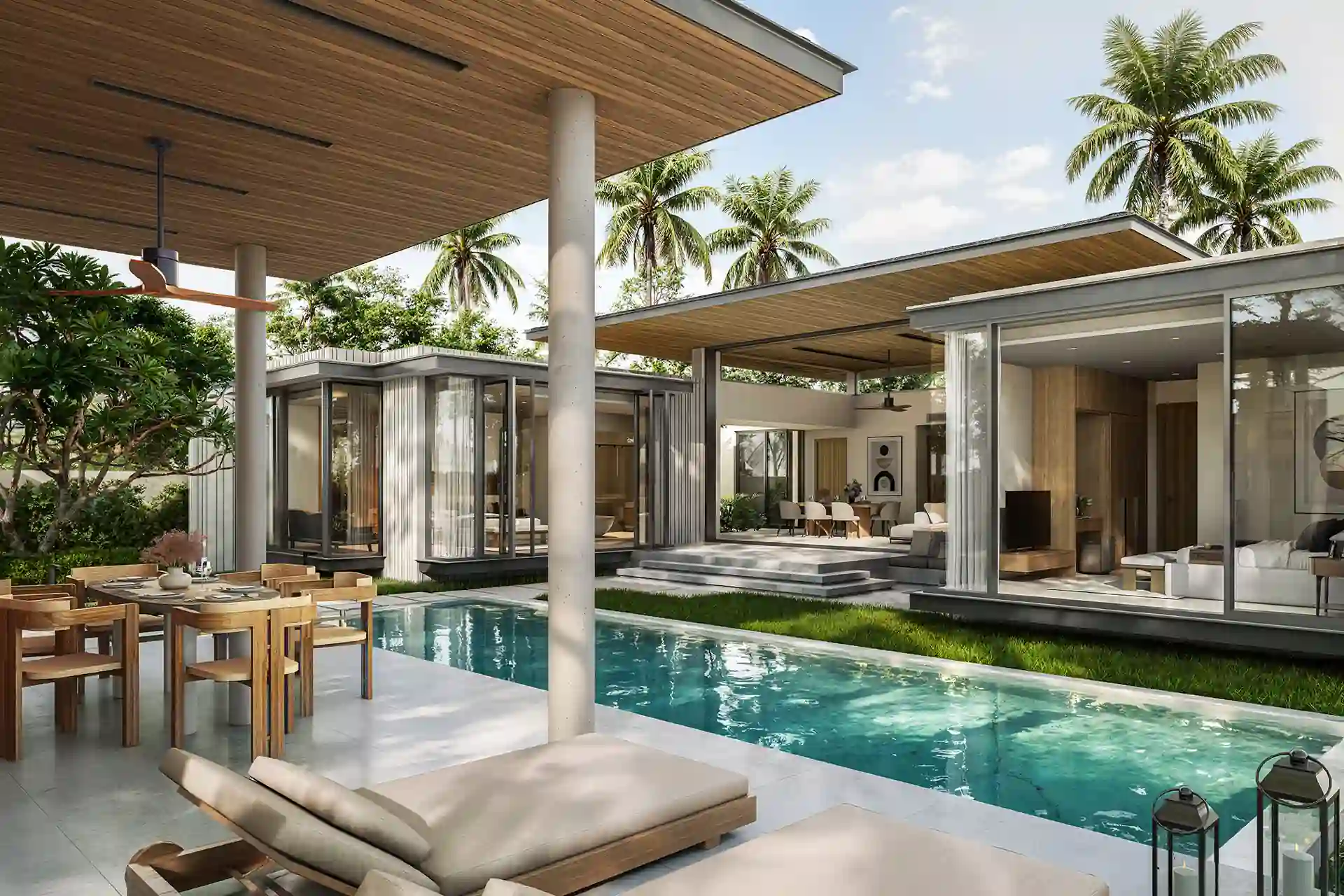 Botanica Green Boulevard Pool Villas modern courtyard pool and pavilion