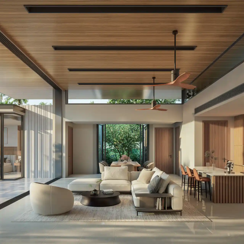 Botanica Green Boulevard Pool Villas master bedroom opening to pool
