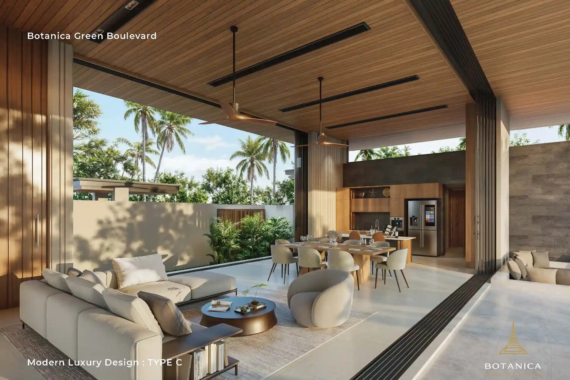 Botanica Green Boulevard Pool Villas open-plan living pavilion in Phuket