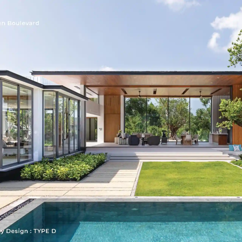 Botanica Green Boulevard Pool Villas Type D with pool and open pavilion