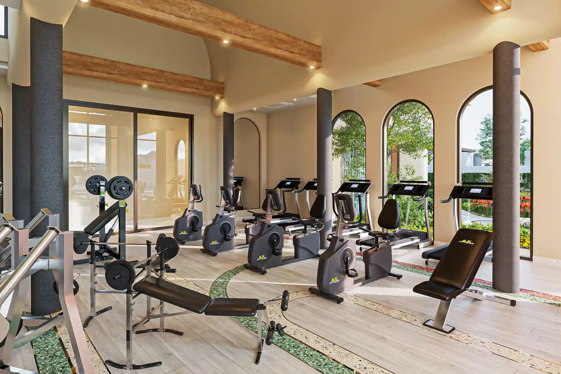 Botanica Pru Jampa Pool Villas fully equipped fitness and cardio gym