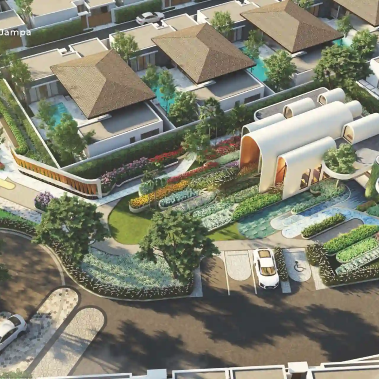 Botanica Pru Jampa Pool Villas masterplan with clubhouse and villas