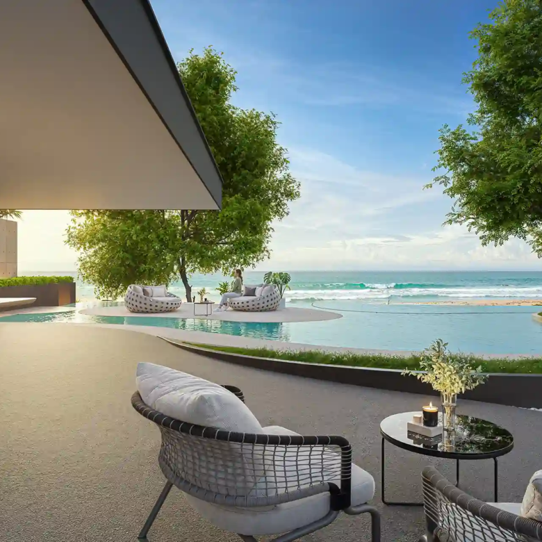 Sea Theatre Beachfront Rawai beachfront pool terrace overlooking tropical sea