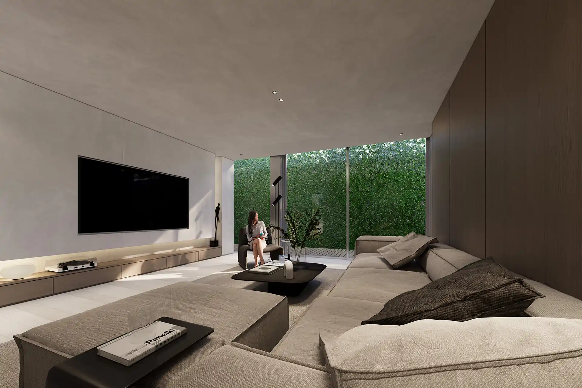 Sea Theatre Beachfront Rawai luxury living room with garden view