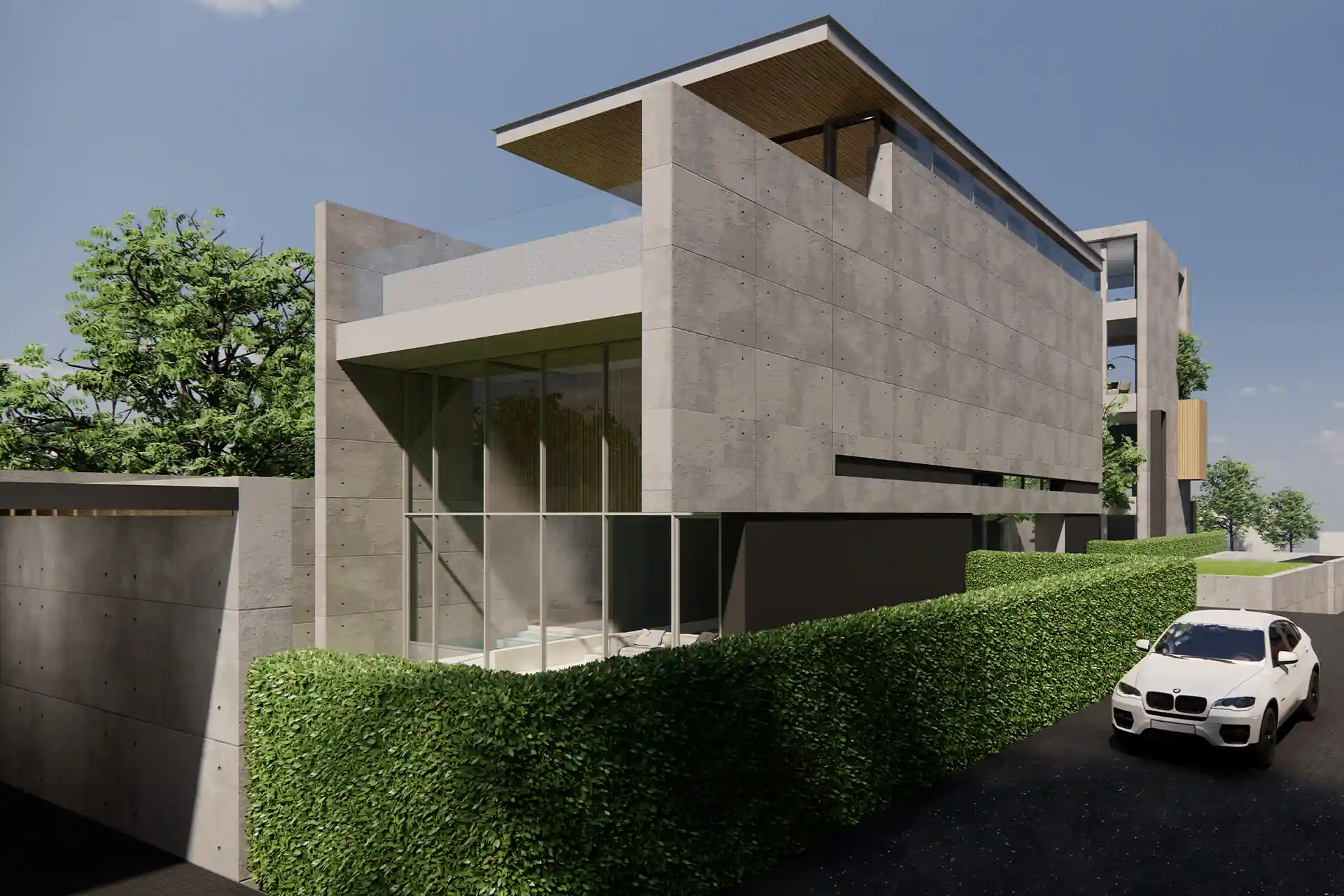Sea Theatre Beachfront Rawai contemporary villa exterior with private driveway