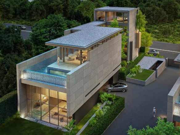 Sea Theatre Beachfront Rawai rooftop infinity pool villa amid greenery