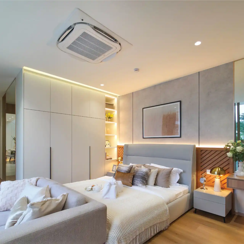 Serene Raya Bangjo cozy guest bedroom suite with sofa and vanity area