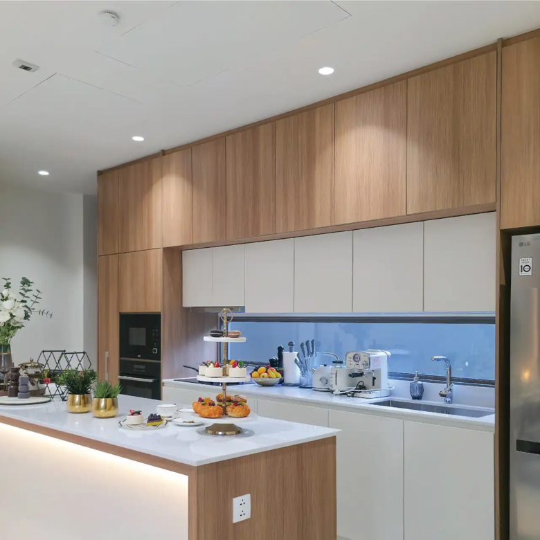 Serene Raya Bangjo modern built-in kitchen with island and premium appliances