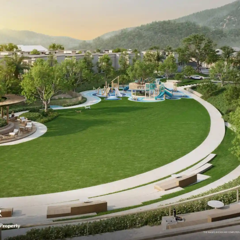 Villa Kirara Pool Villas, Cherng Talay green amphitheater lawn and playground