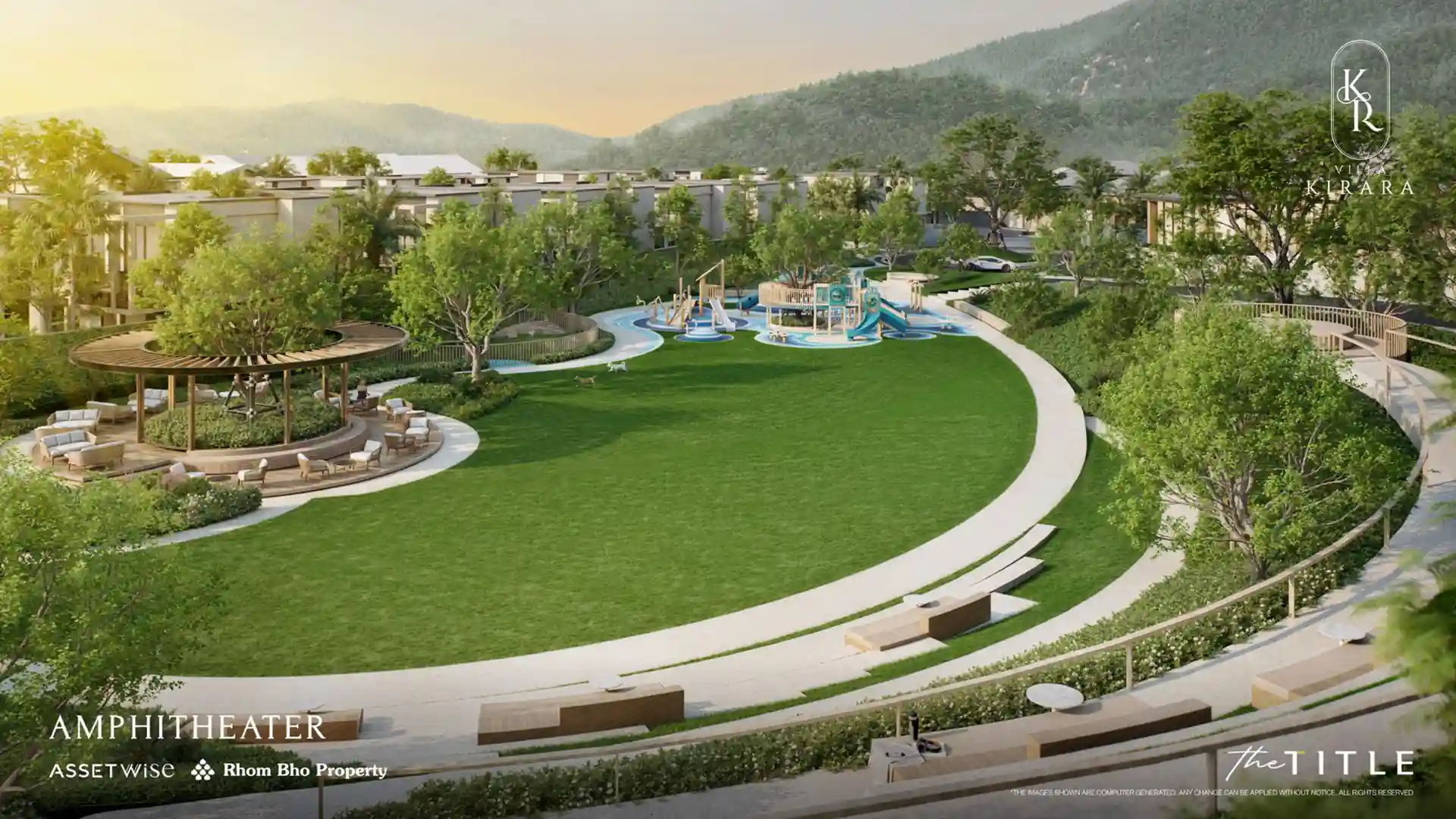 Villa Kirara Pool Villas, Cherng Talay green amphitheater lawn and playground