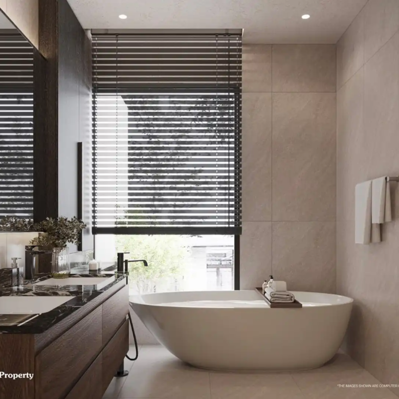 Villa Kirara Pool Villas, Cherng Talay Aura bathroom with freestanding soaking tub