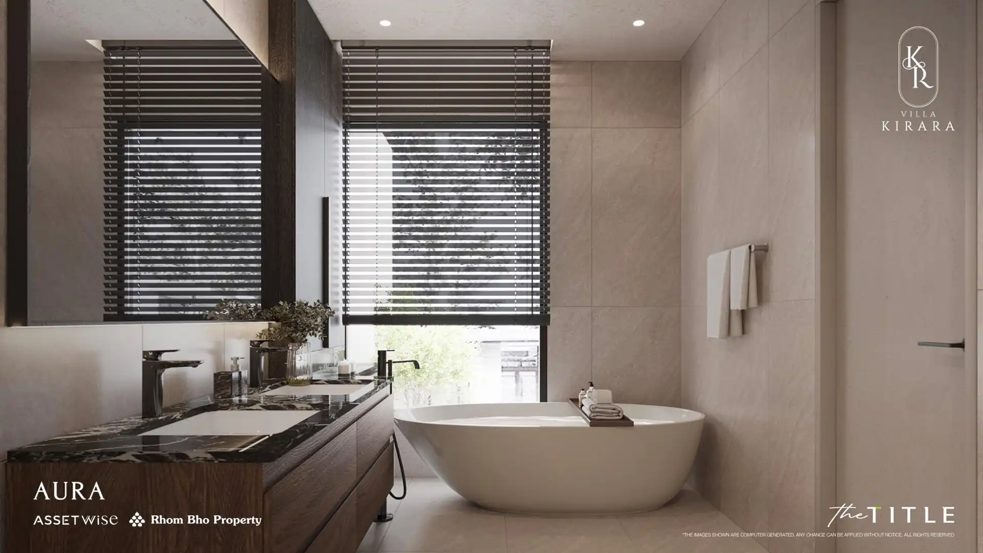 Villa Kirara Pool Villas, Cherng Talay Aura bathroom with freestanding soaking tub