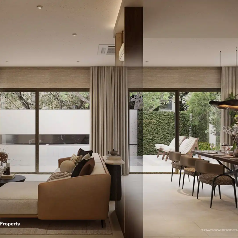 Villa Kirara Pool Villas, Cherng Talay Aura living area with garden outlook