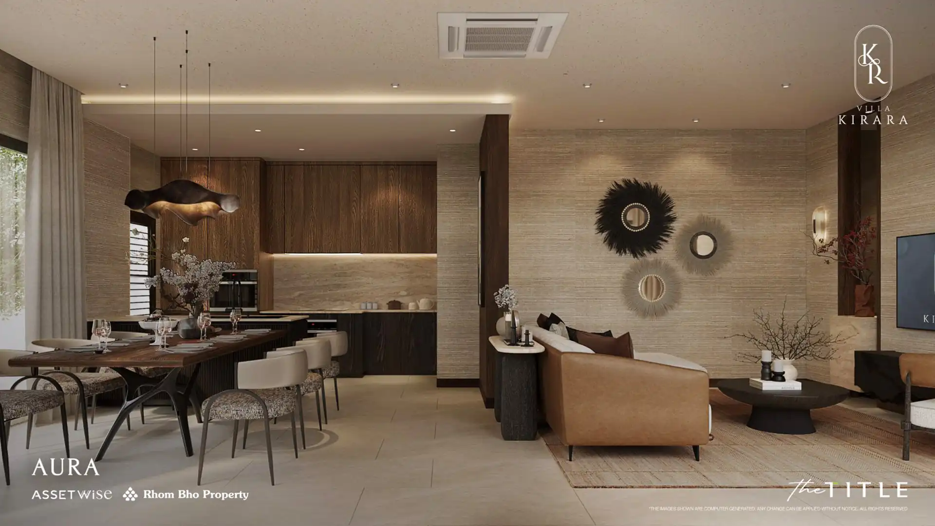 Villa Kirara Pool Villas, Cherng Talay Aura open kitchen and dining lounge