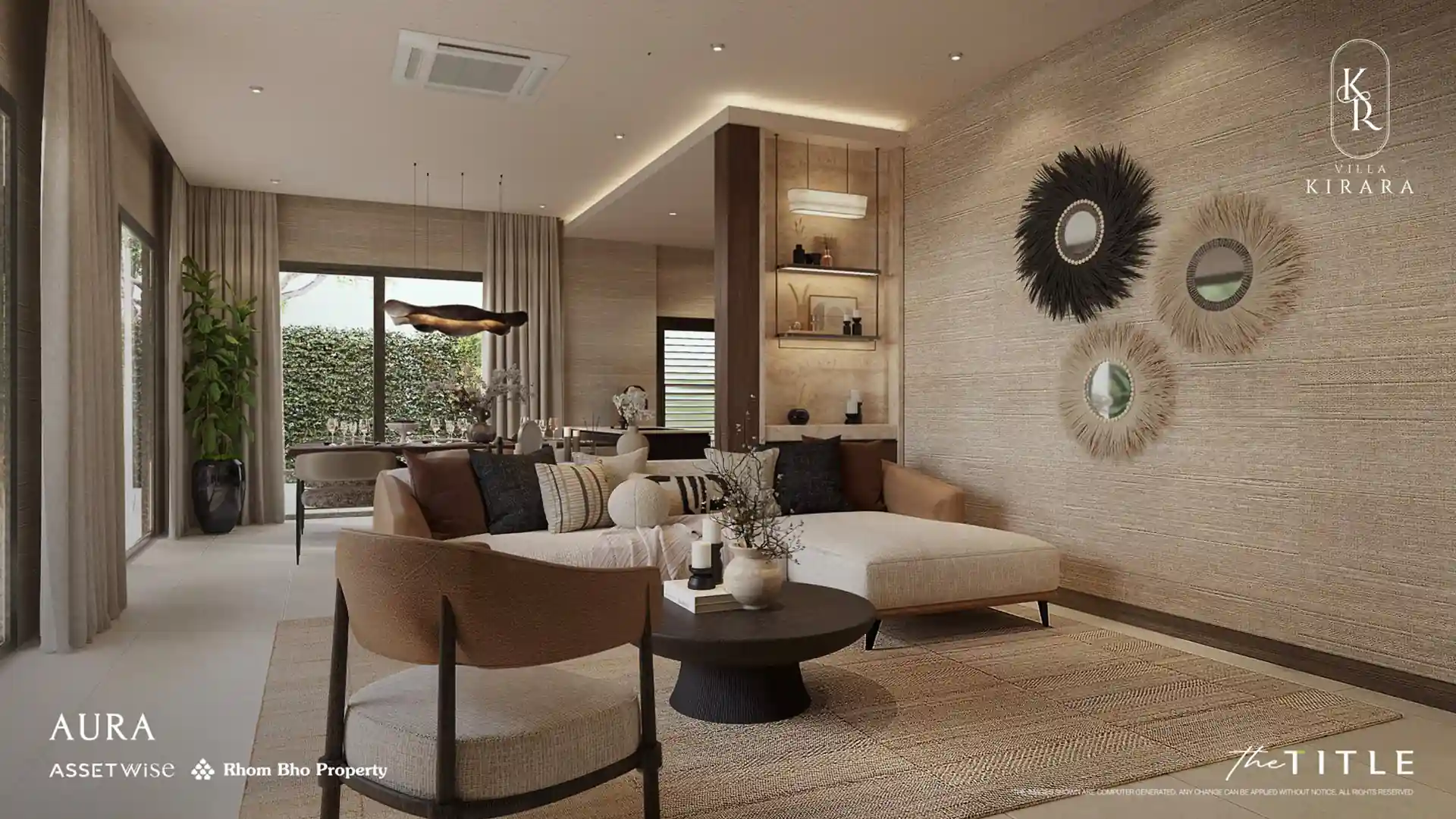 Villa Kirara Pool Villas, Cherng Talay Aura lounge connected to dining zone
