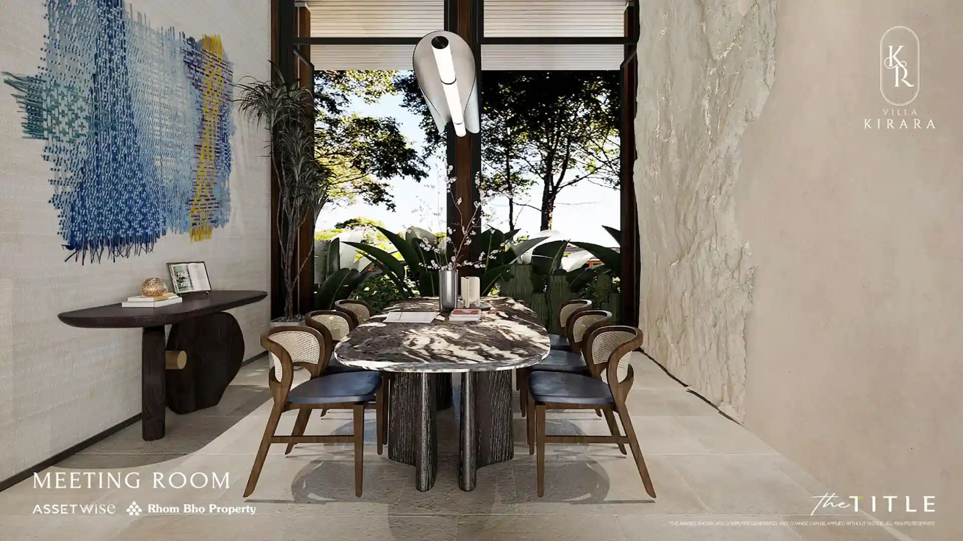 Villa Kirara Pool Villas, Cherng Talay private meeting room with garden backdrop