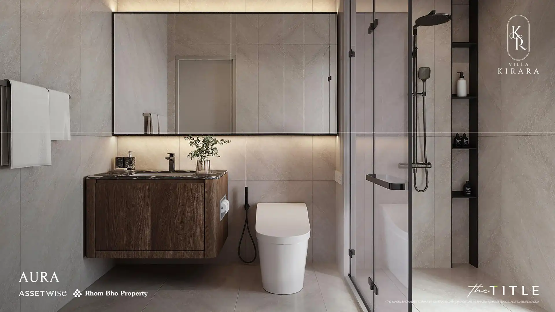 Villa Kirara Pool Villas, Cherng Talay modern ensuite guest bathroom
