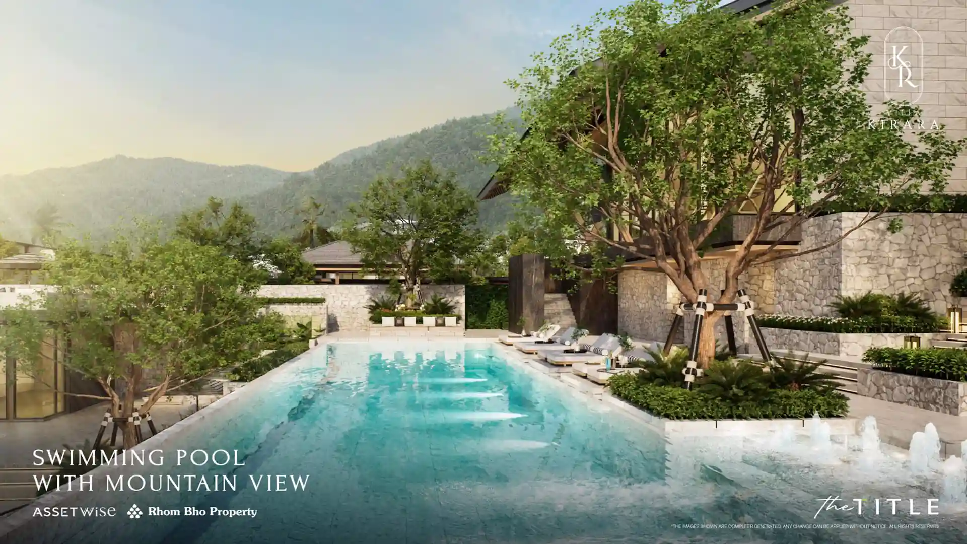 Villa Kirara Pool Villas, Cherng Talay mountain-view communal swimming pool deck