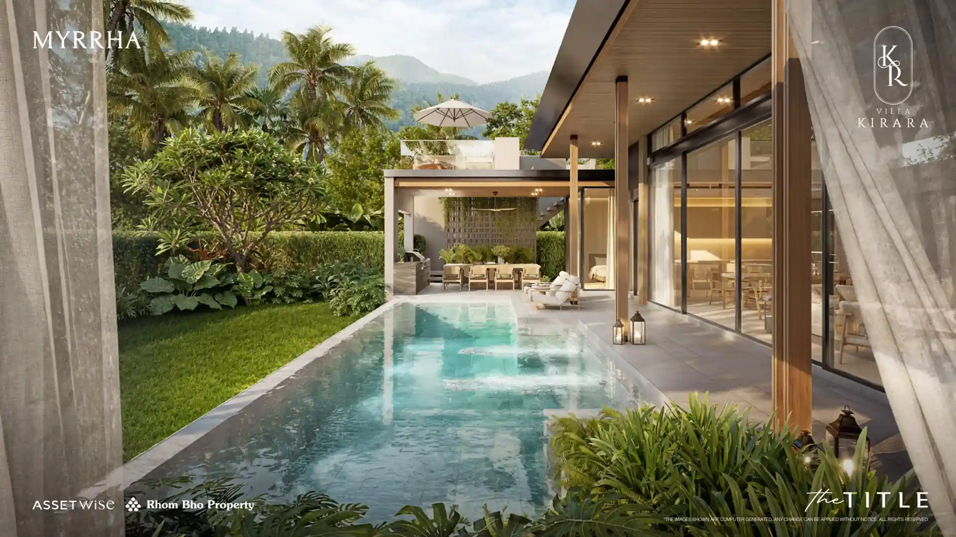 Villa Kirara Pool Villas, Cherng Talay Myrrha villa pool and garden view