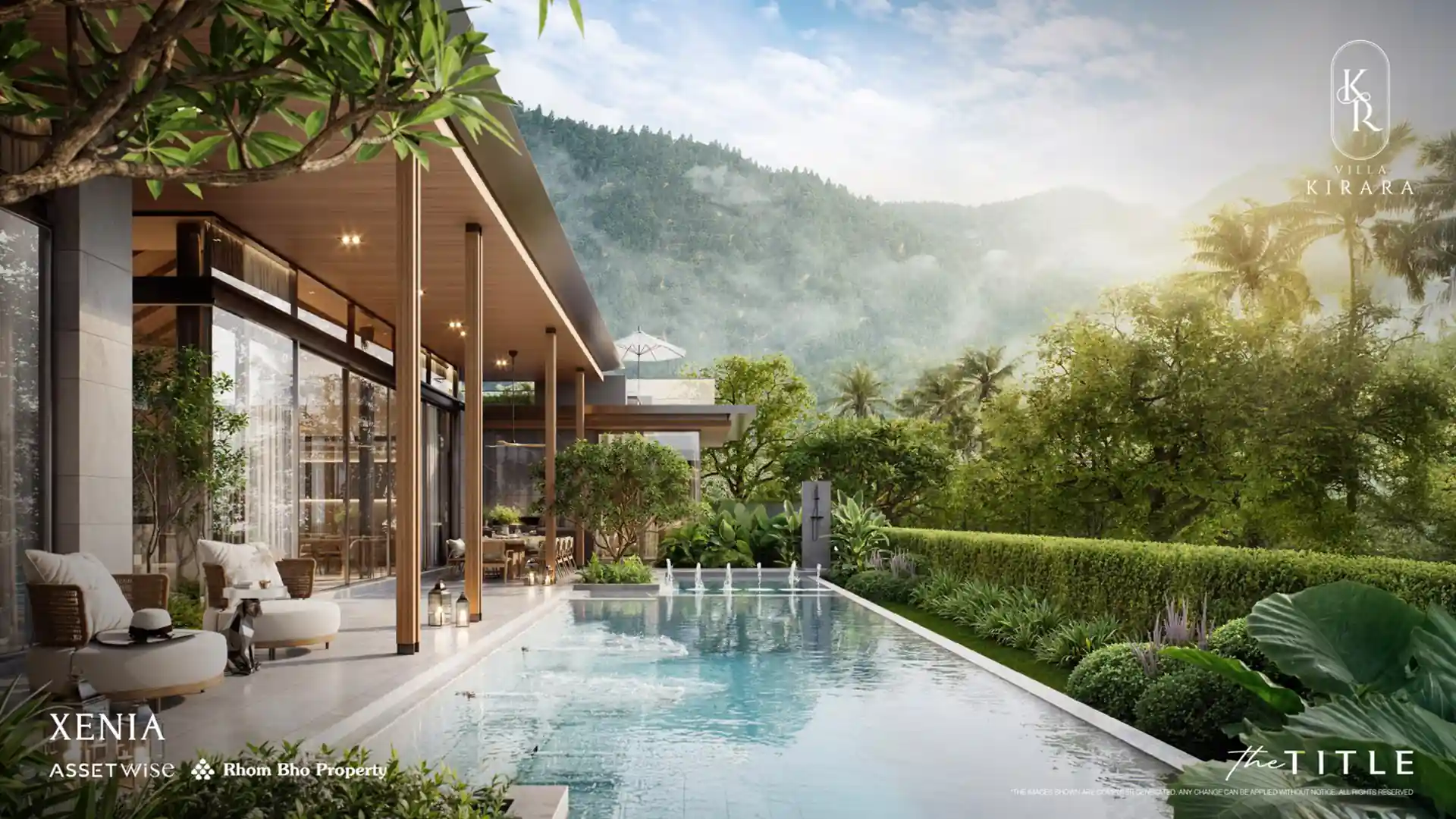 Villa Kirara Pool Villas, Cherng Talay Xenia pool with covered veranda seating