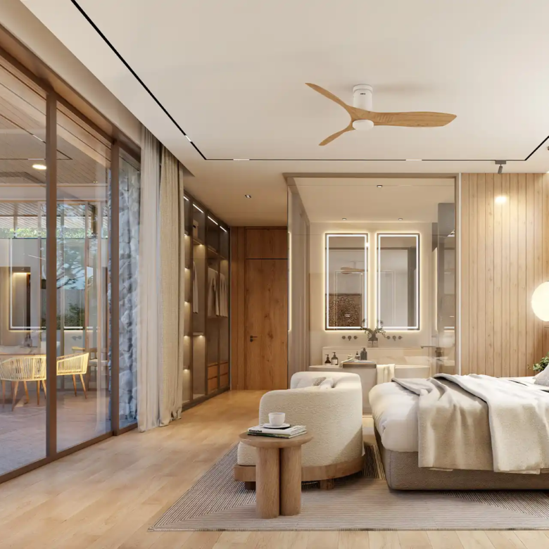 Mono Champaca Pool Villas master bedroom with ensuite and walk-in