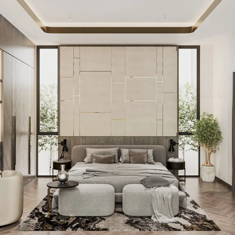 Nature's Rest Villa Cherng Talay warm master bedroom with dressing vanity
