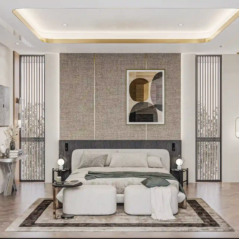 Nature's Rest Villa Cherng Talay master suite with desk and window views