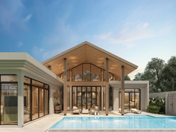 Rungtiva Private Pool Villas backyard garden space with privacy wall