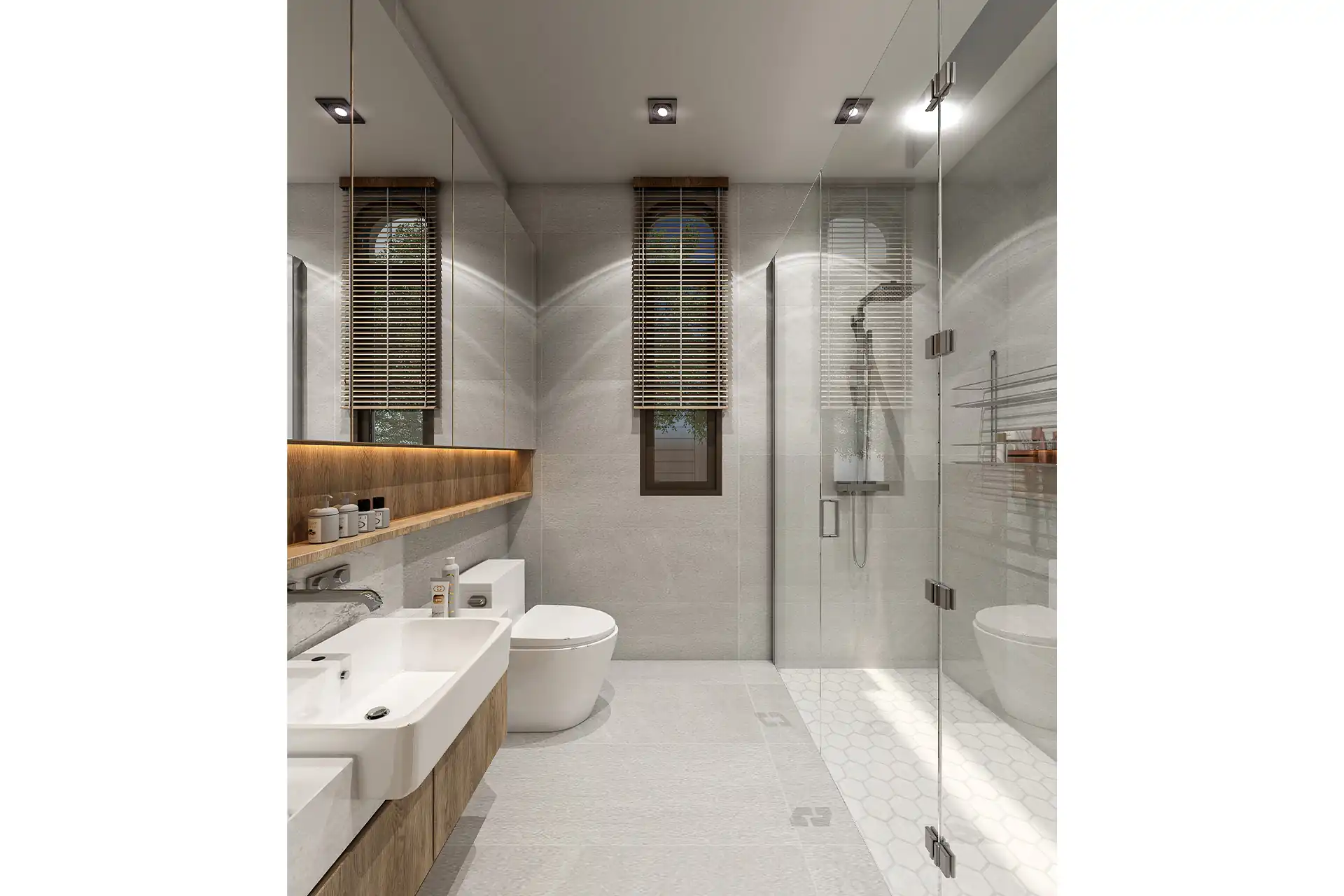 Rungtiva Private Pool Villas bathroom with glass shower enclosure