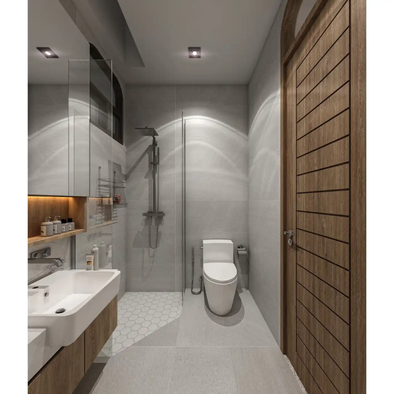 Rungtiva Private Pool Villas modern bathroom with walk-in shower