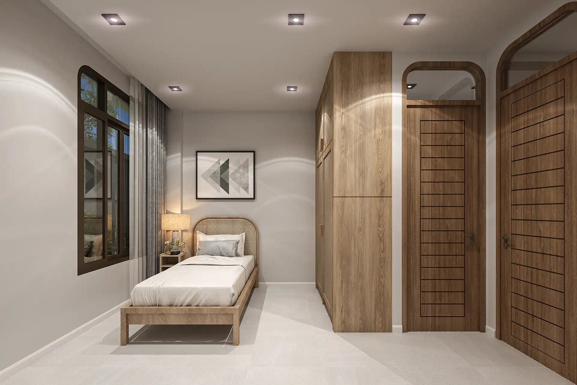 Rungtiva Private Pool Villas bedroom with cozy single bed