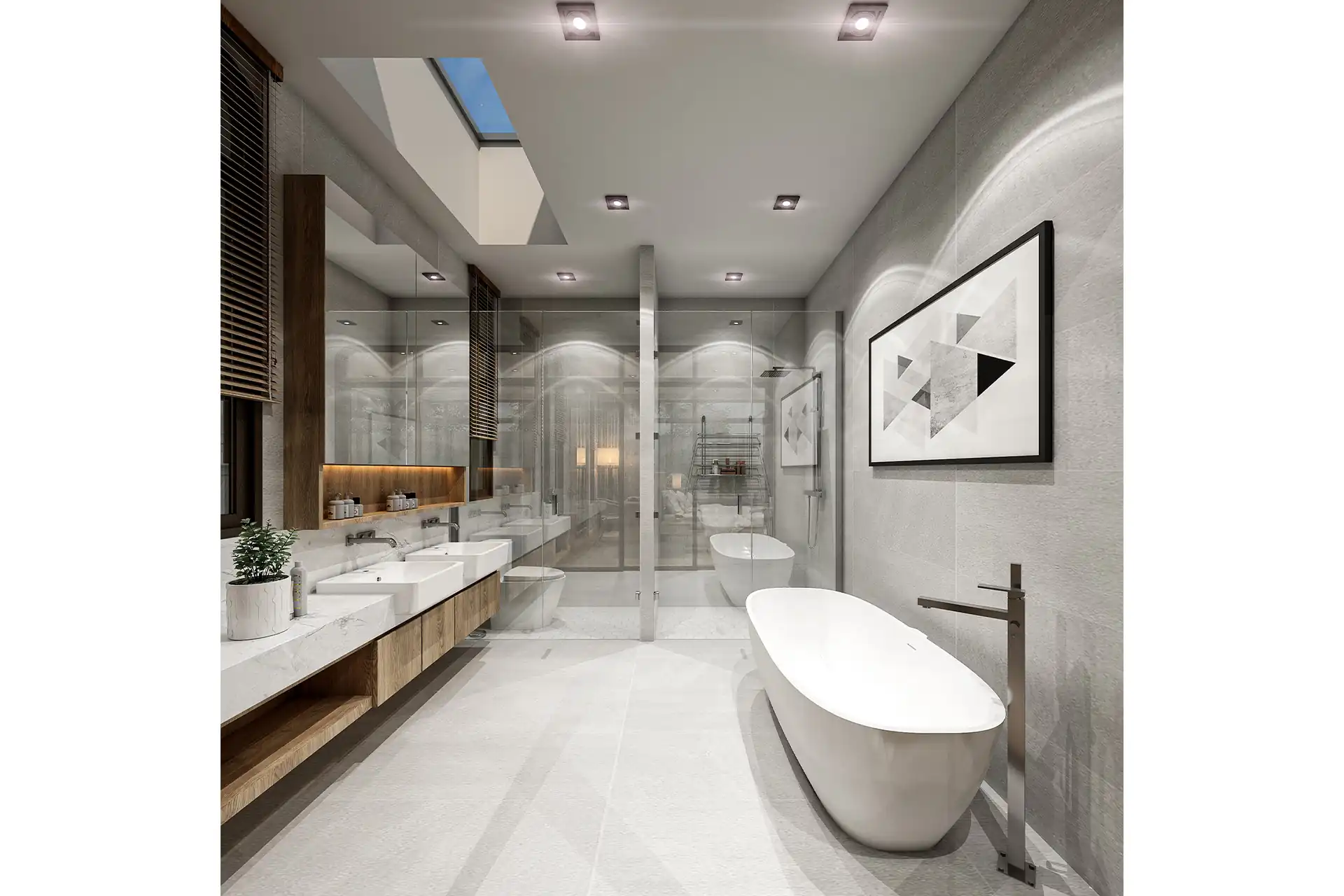Rungtiva Private Pool Villas master bathroom with freestanding bathtub