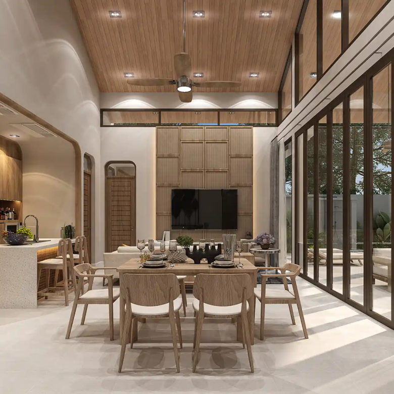 Rungtiva Private Pool Villas open-plan living and dining area